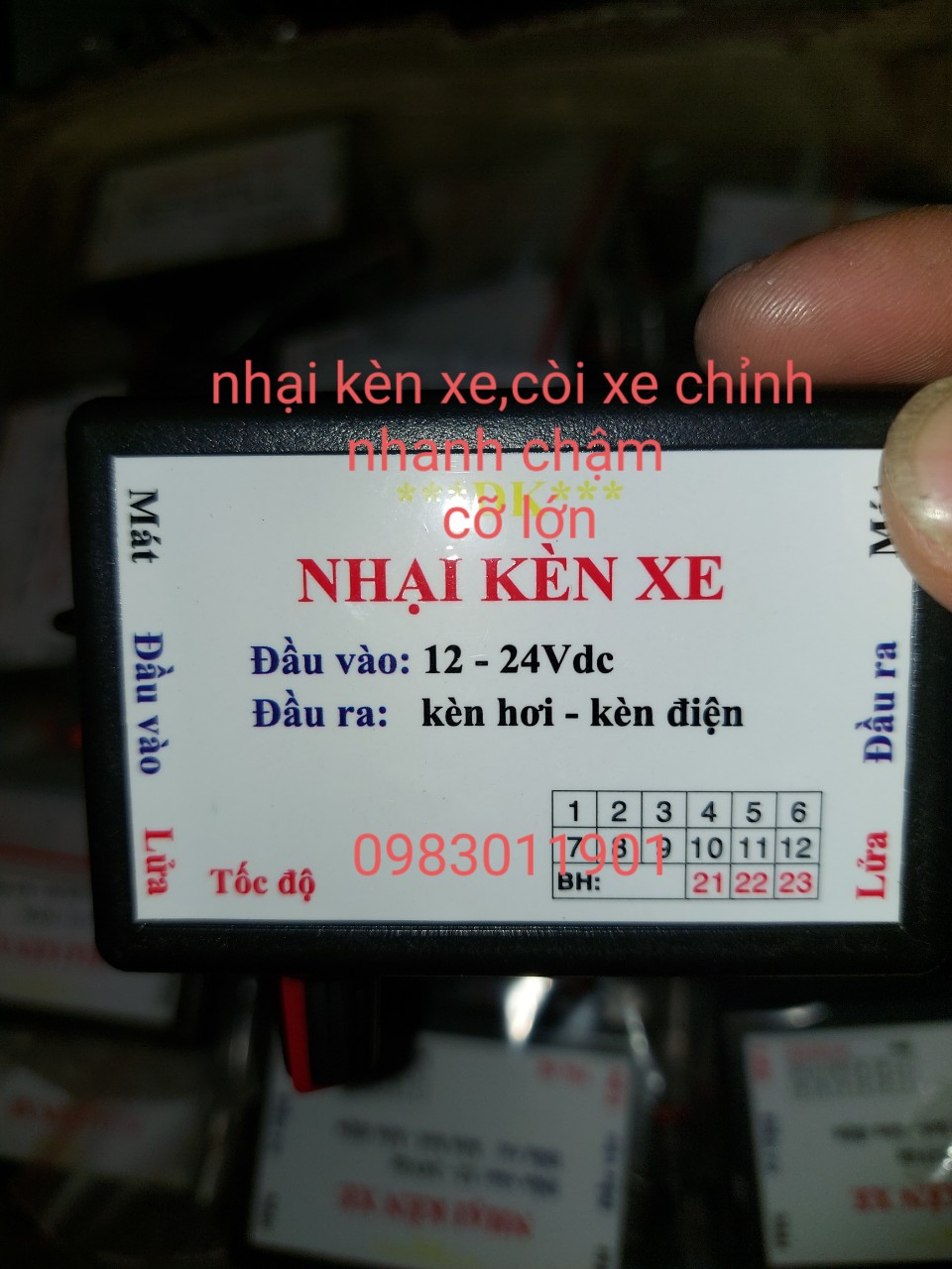 Nhại còi 1 chế độ có núm chỉnh nhanh chậm. hàng chuyên dùng cho còi hơi còi điện công xuất lớn
