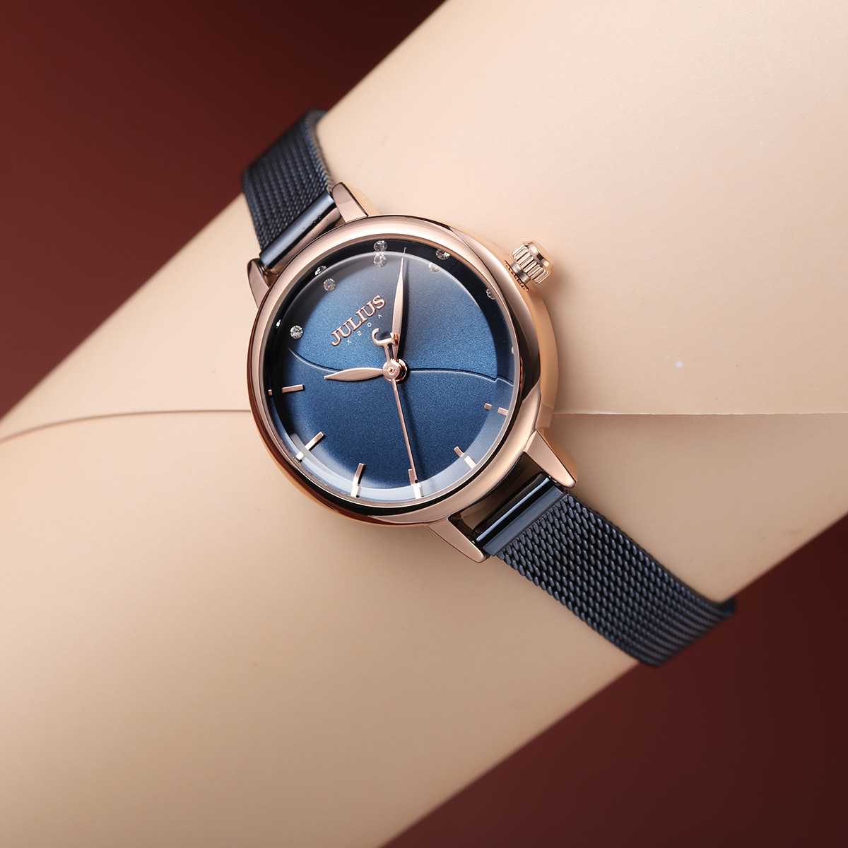 Đồng hồ nữ Hàn Quốc JULIUS JA-1241 dây thép