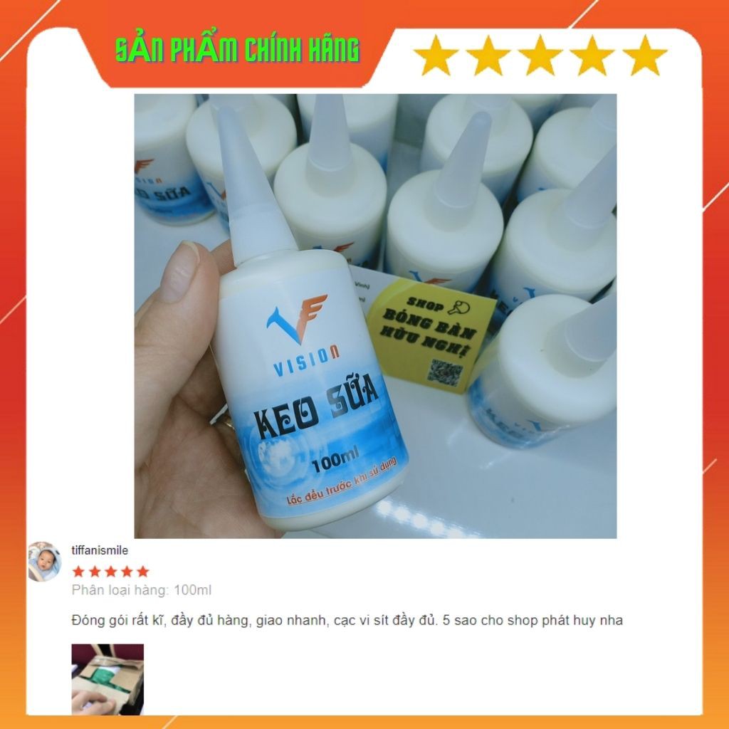 Keo Sữa Bóng Bàn Dán Mặt Vợt Chống Co VISION Tăng Độ Bền Cho Mặt Vợt Giảm Vỡ Viền