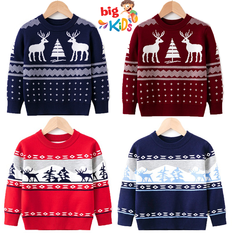 Áo len bé trai noel thời trang thu đông cho trẻ em 2 đến 7 tuổi Bigkids