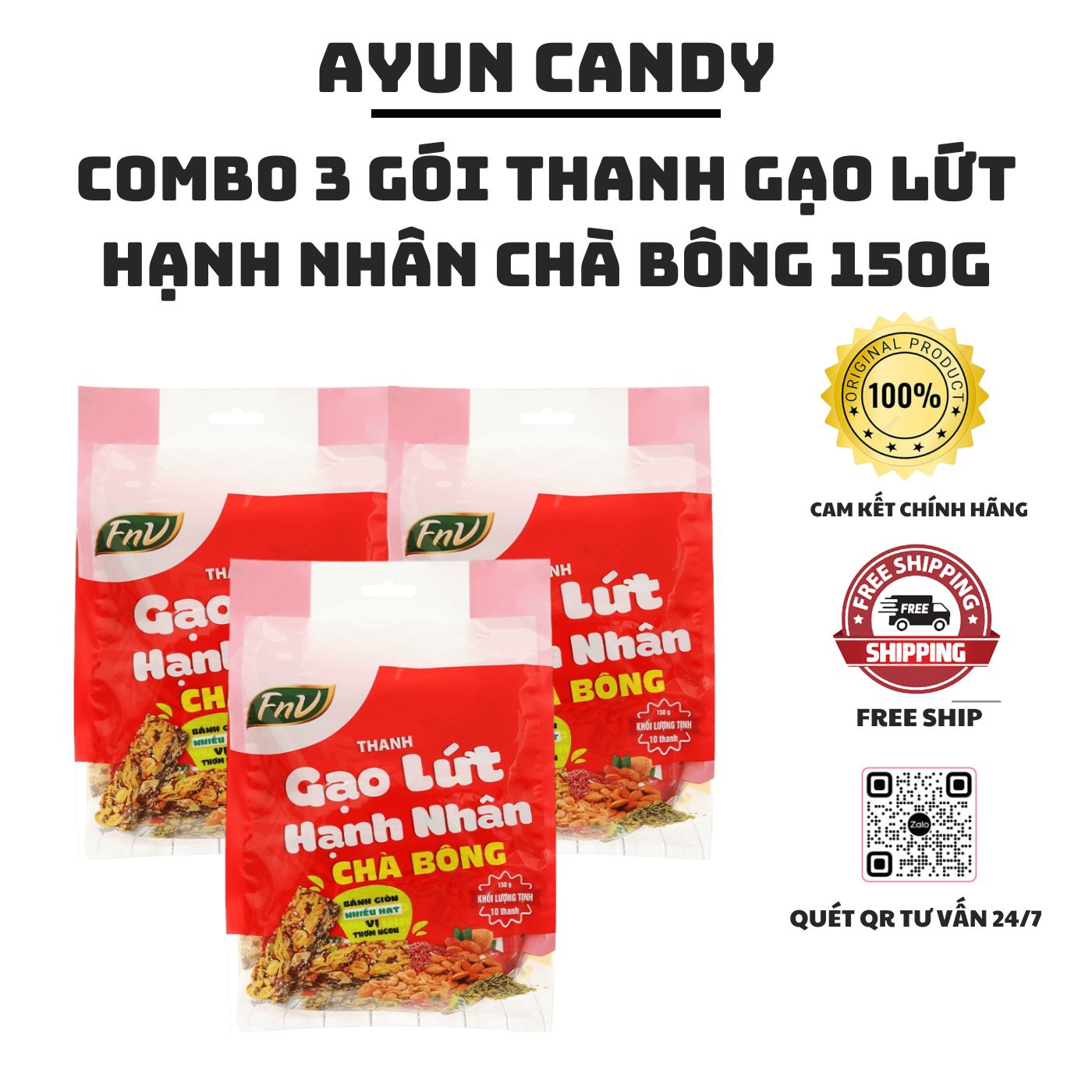 Combo 3 pack sticky rice chupatty pack FNV 150g-pack of 10 bars
