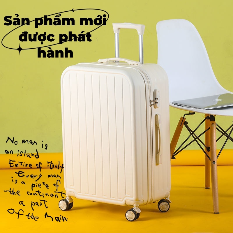 Vali 20 inch, vali chống nước có bánh xe im lặng xoay 360 độ dày dặn, di động, có thể mang lên máy bay