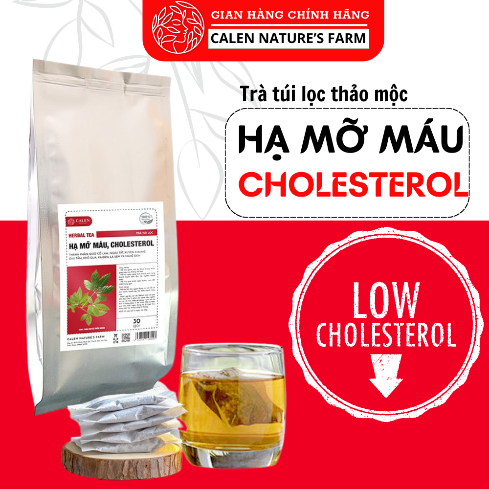 Trà hạ mỡ máu Cholesterol Calen Nature Farm,giảm tình trạng mỡ máu,  mỡ gan, mỡ nội tạng bịch 30 gói lọc