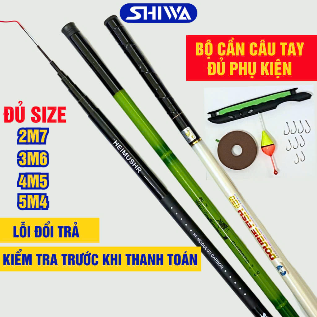  Combo Cần Câu Tay Shimano Trúc Xanh 3H Cacbon Cao Cấp Tải Cá 3-5kg Bộ Cần Câu Đài Giá Rẻ 2m7-3m6-4m5-5m4 Shiwa 