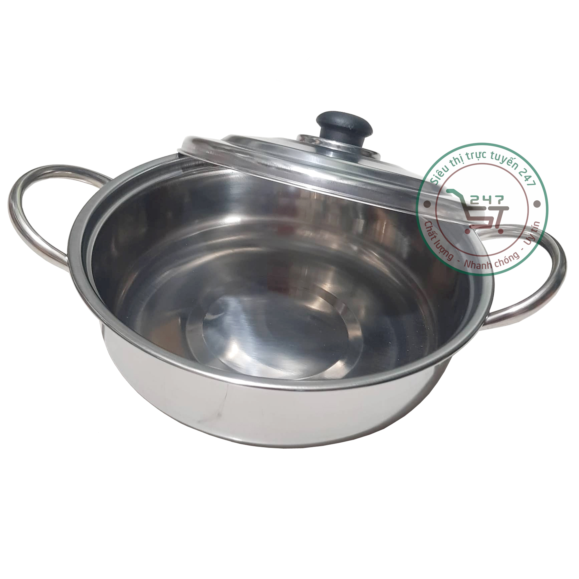 Nồi nấu ăn lẩu nắp inox đa năng bếp từ đường kính 22cm 24cm giá rẻ