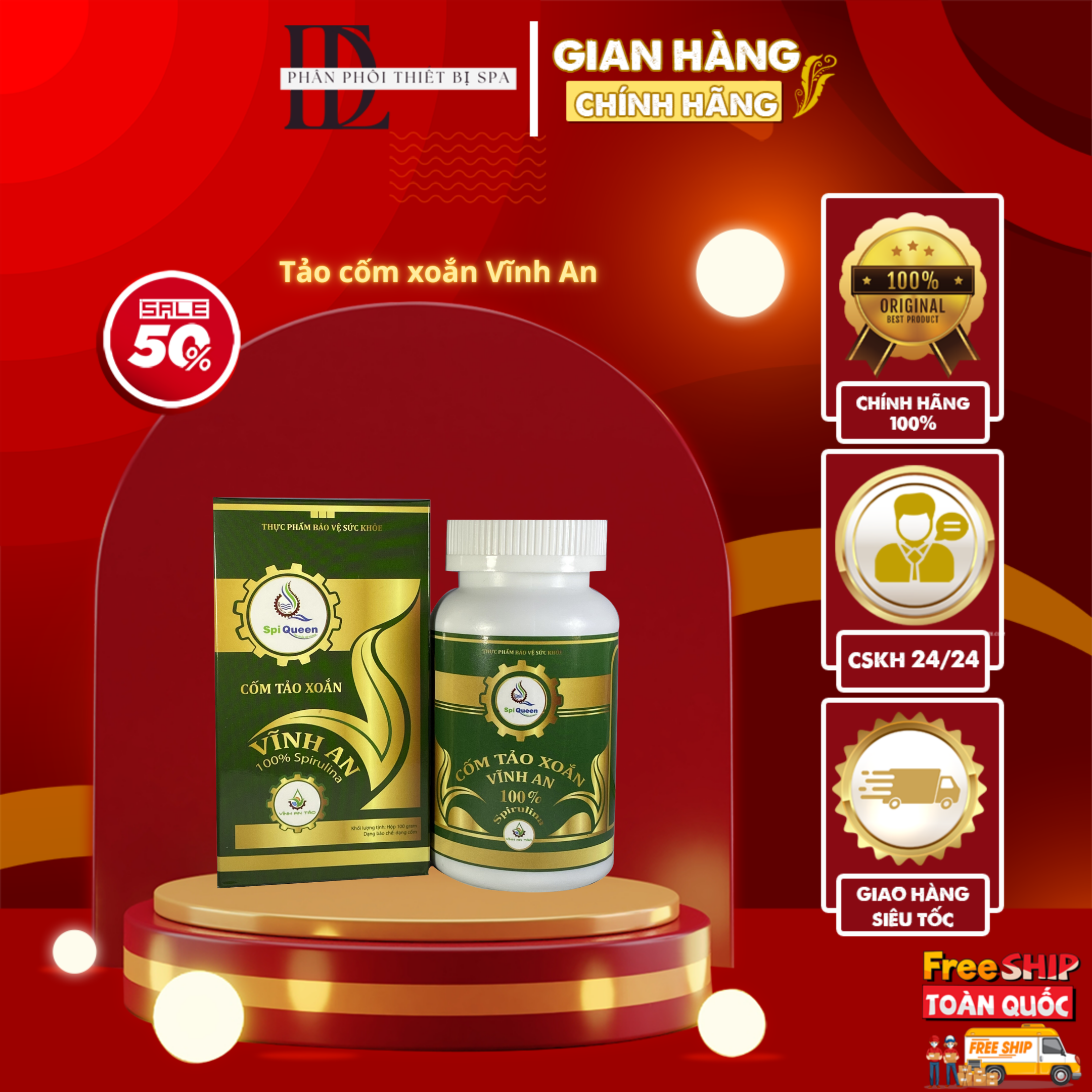 Tảo xoắn vĩnh an lọ 100g | cấy tảo xoắn vĩnh an