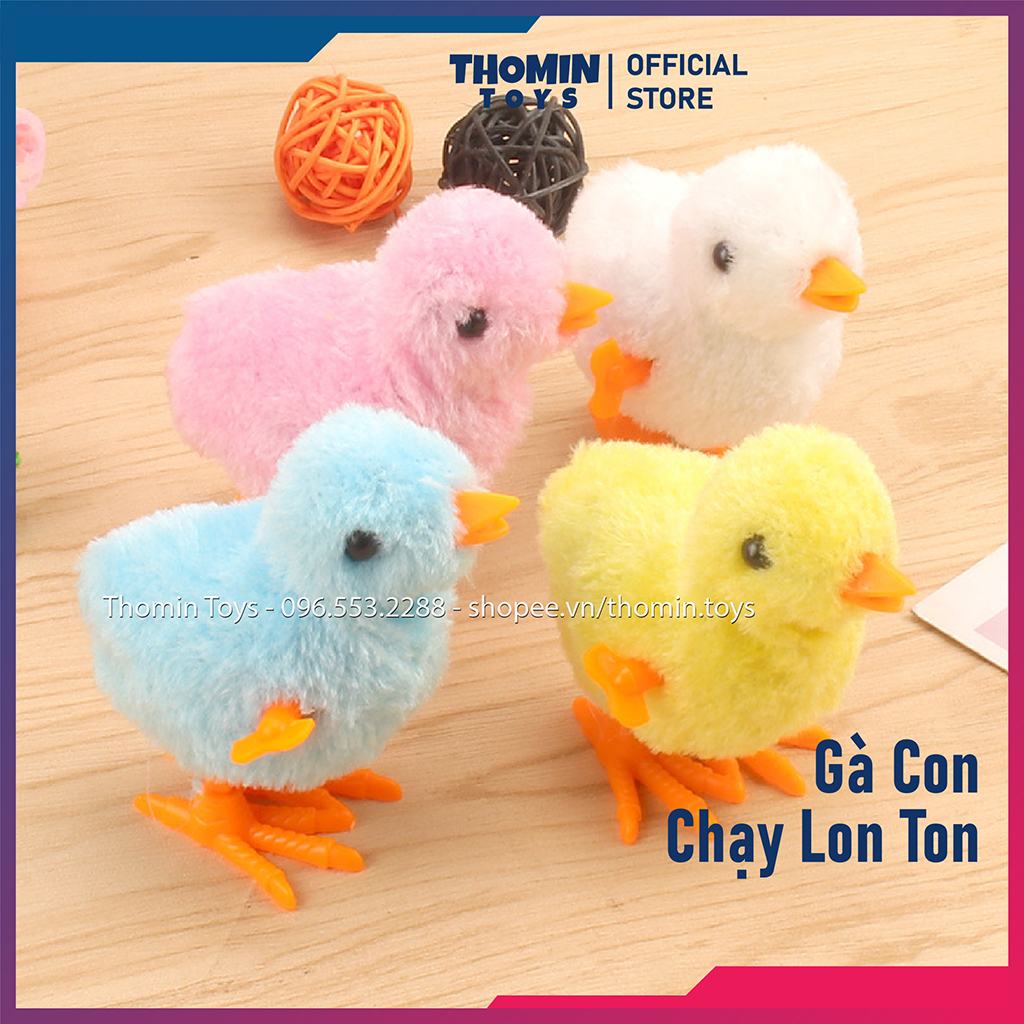 Đồ chơi gà con biết nhảy, gà con vặn cót lon ton nhảy nhót cho bé đồ chơi cót đáng yêu
