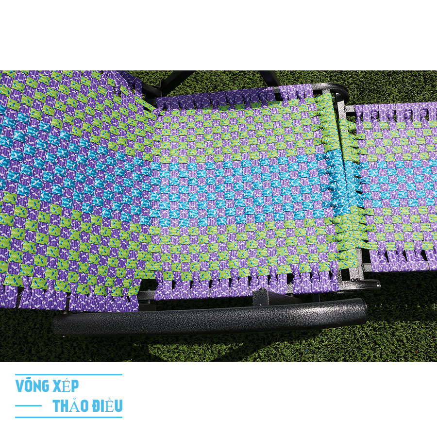 ghế xếp dây đan đài loan khung sơn tĩnh điện - Võng Xếp Thảo Điều