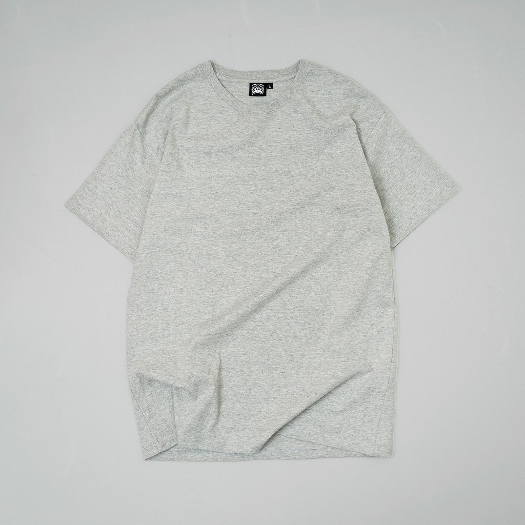 →áo thun trơn gori basic tee - màu xám tiêu