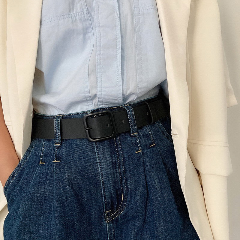 Thắt lưng nam nữ DN13 dây nịt nam nữ 3.3cm thời trang khóa vuông dây nịt quần jean quần tây phong cách Hàn Quốc - mixline
