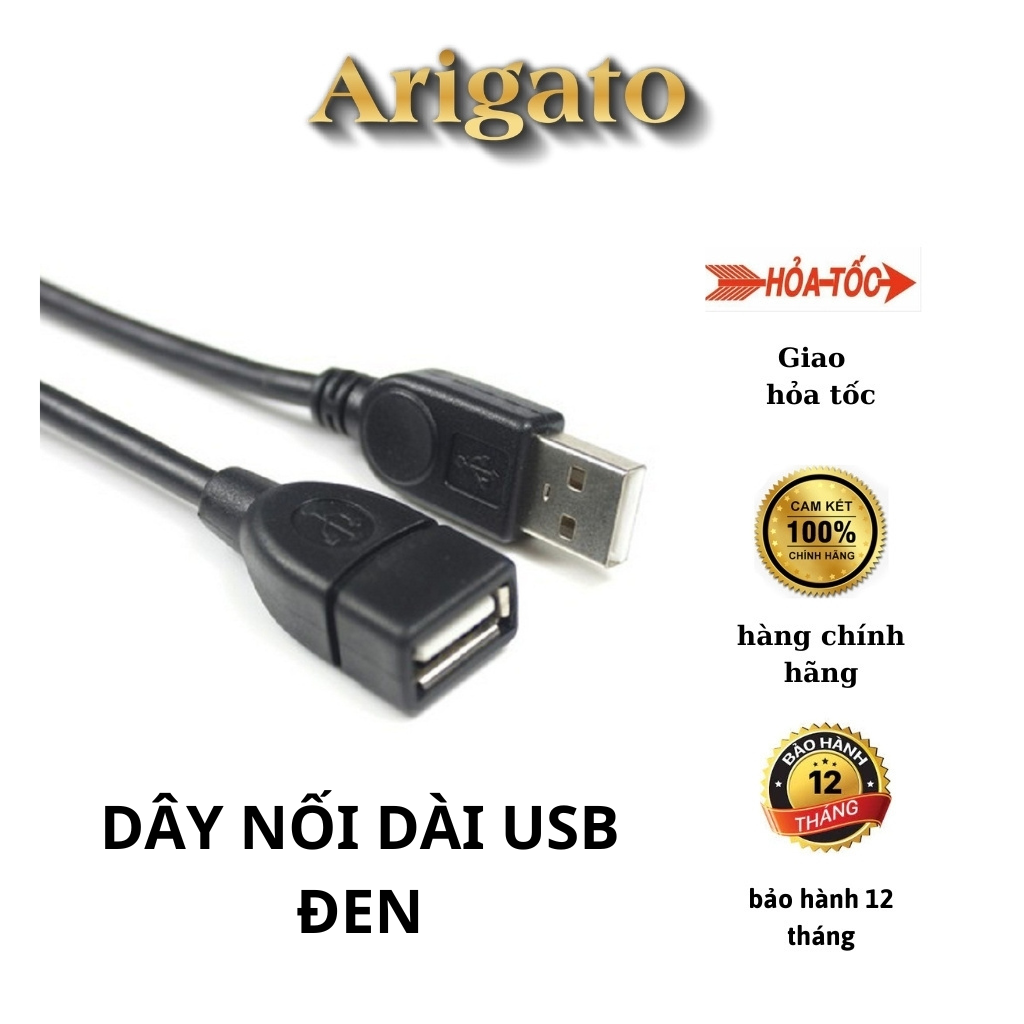 Dây cáp nối dài USB dài 1.5m, 3m, 5m đen chống nhiễu hàng chất lượng