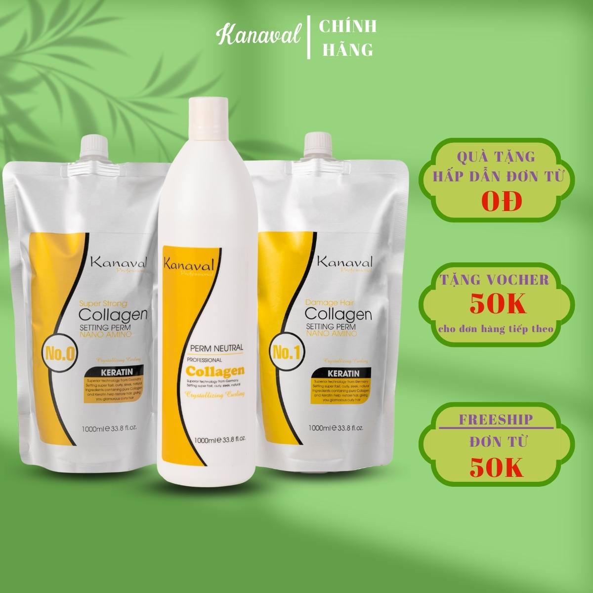 Cặp thuốc uốn đa năng kanaval dành cho tóc khỏe và tóc trung bình, yếu 1000ml x 2
