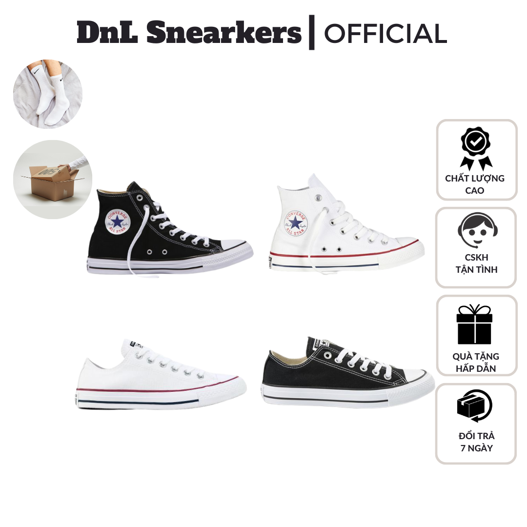 Giày Converse Classic Black White - Đen Trắng