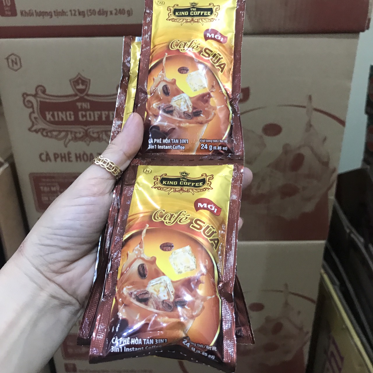 [HCM]King Coffee Cà Phê Sữa Dây 10 gói * 24gr 27K