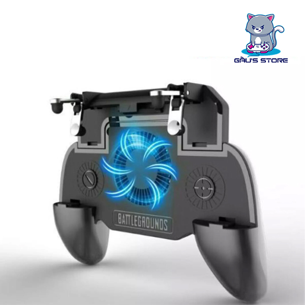 Tay cầm chơi game kiêm quạt tản nhiệt cho điện thoại, tích hợp pin sạc dự phòng SR | Tay cầm có nút bắn nhanh, tay cầm chơi game điện thoại, mobile game