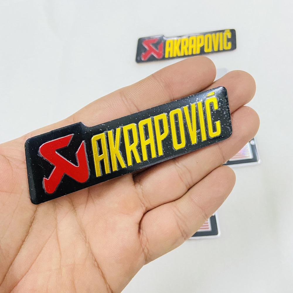 Tem nhôm trang trí xe chữ akrapovic siêu dính