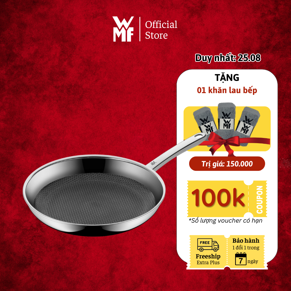 Chảo chống dính vân tổ ong wmf profi resist hex 24cm thiết kế 3 lớp siêu bền chất liệu cao cấp - 1756246411