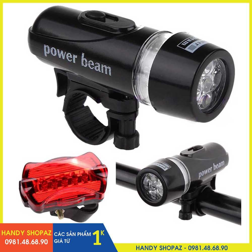 (CHỌN MÀU) Bộ Đèn Pin Gắn Xe Đạp Và Đèn Chiếu Hậu 5 LED WJ-101 HSA0243