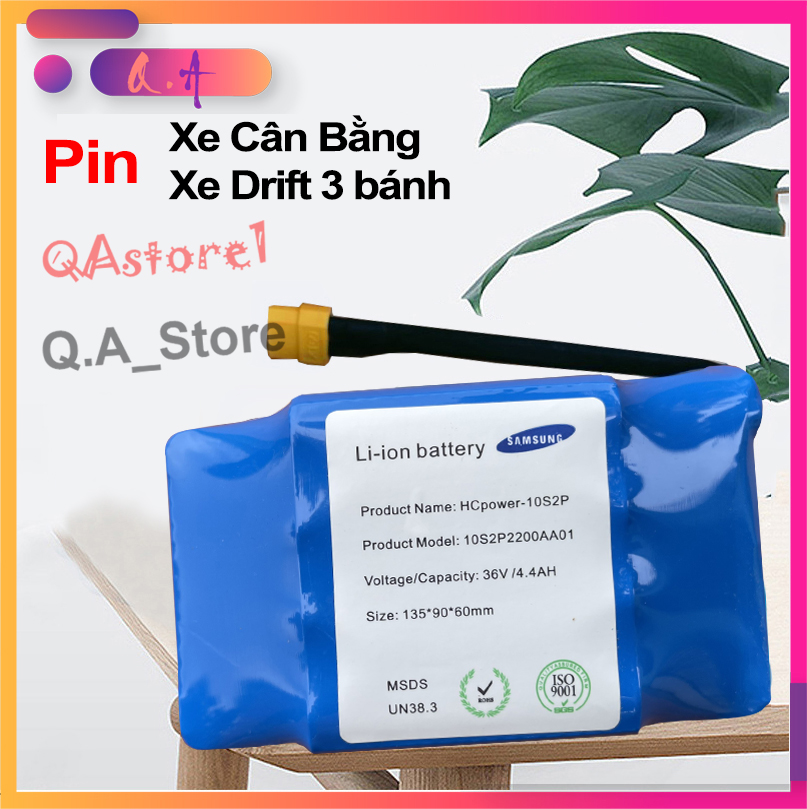 Pin xe điện cân bằng samsung 36v-4400mah mitech, pin xe drift 3 bánh, pin xe cân bằng 2 bánh linh kiện xe điện cân bằng