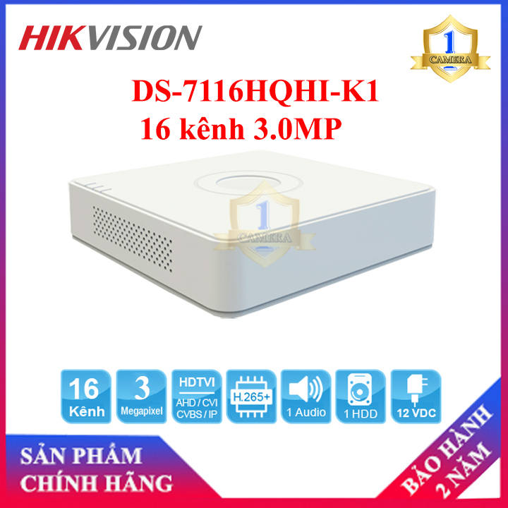 Đầu ghi camera tvi hikvision ds-7116hqhi-k1 16 kênh 3.0mp