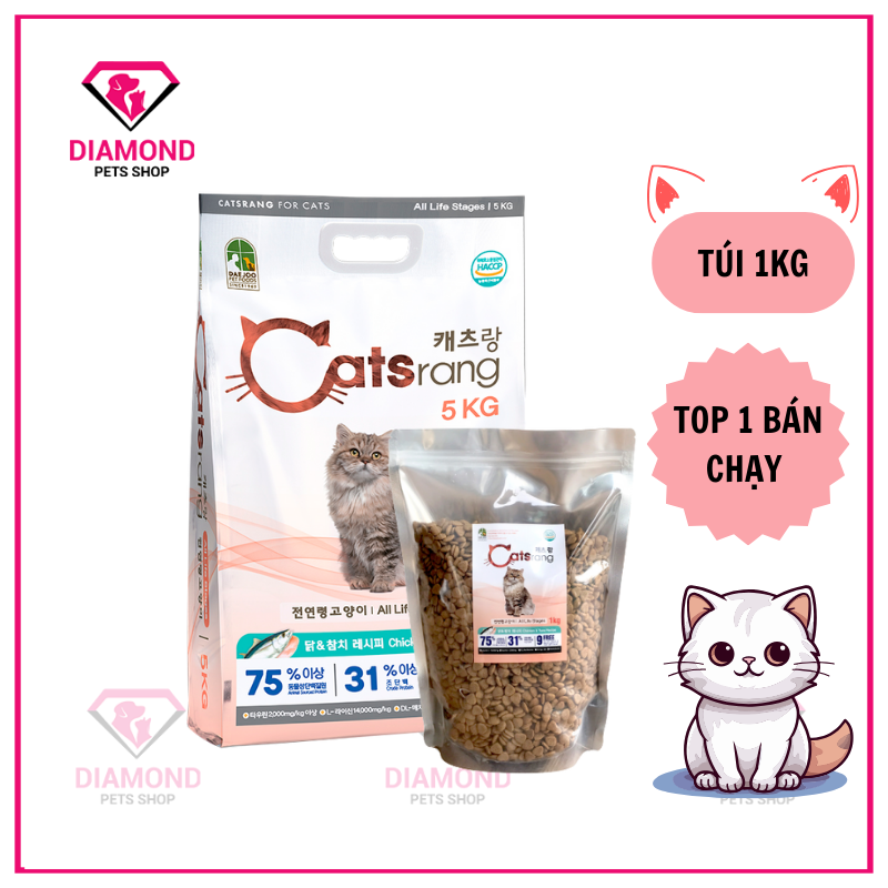 Thức ăn hạt cho mèo Catsrang 1kg