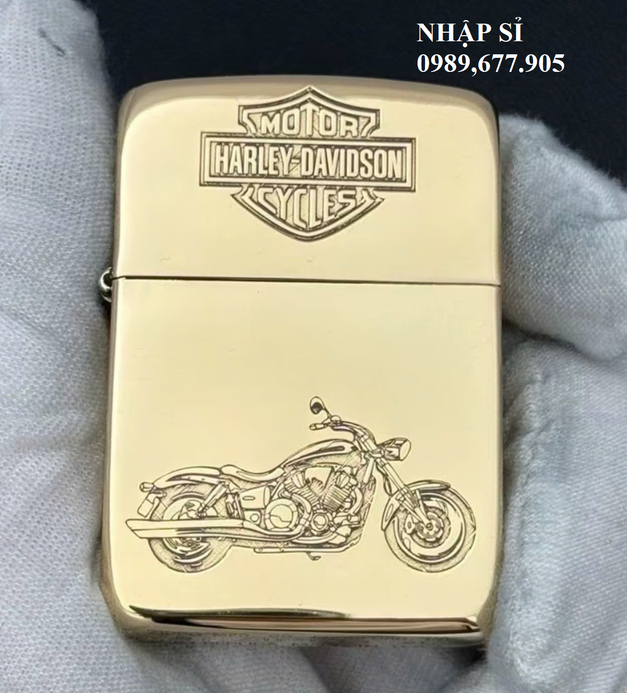 Bật Lửa  ZIPPO Mỹ , ZIPPO USA Đồng Nguyên Khối Tái Bản 1941 CHỦ ĐỀ HARLEY DAVIDSON MOTOR  [KHÔNG XĂN