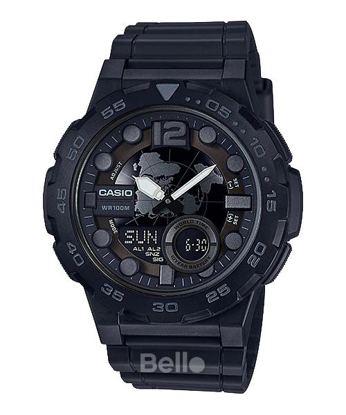 Đồng hồ casio nam aeq-100w-1b bảo hành chính hãng 1 năm - pin trọn đời