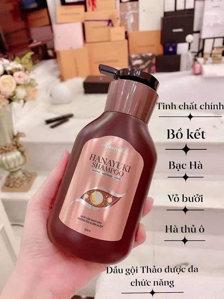 Dầu gội Hanayuki Shampoo - giúp sạch gàu dưỡng tóc suôn mượt chai 300g