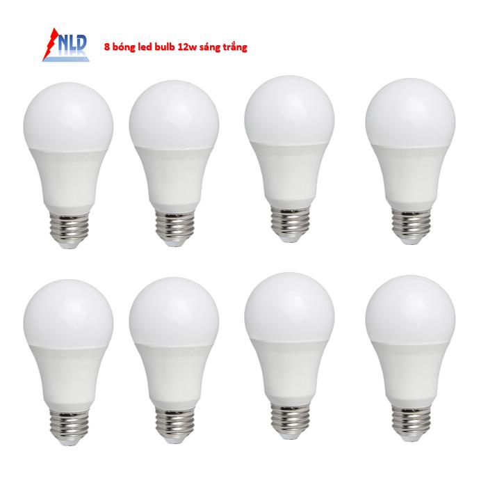 Bộ 8 đèn led bulb nấm 12w sáng trắng