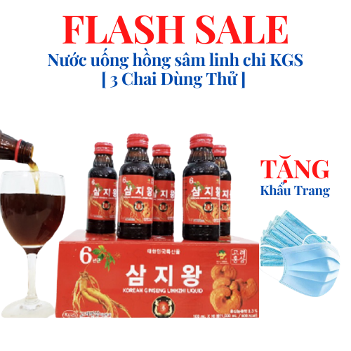[HCM][ 3 CHAI DÙNG THỬ ] Nước uống hồng sâm linh chi KGS Hàn Quốc tăng cường thể lực cho bạn