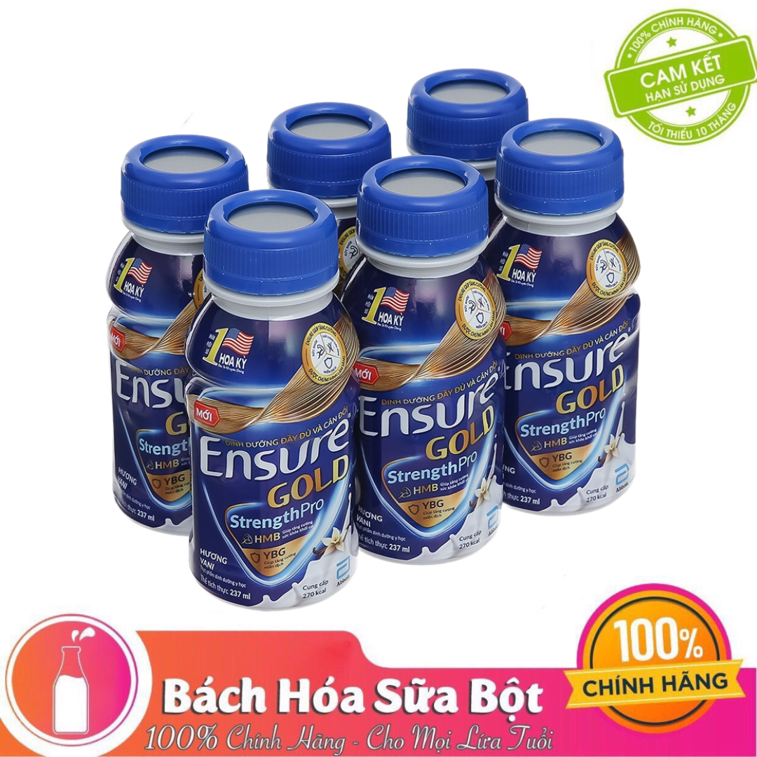 Sữa pha sẵn Abbott Ensure Gold Vigor 237ml - Lốc 6 chai