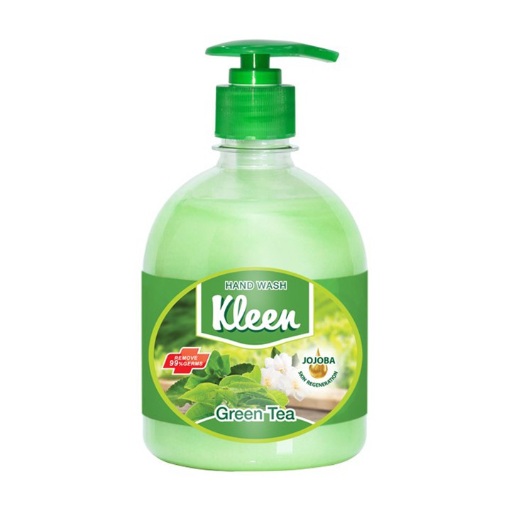 Nước rửa tay Kleen hương trà xanh chai 500ml