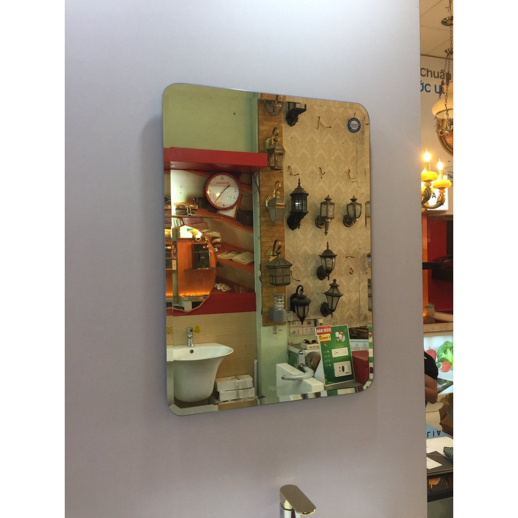 Gương Treo Tường Nhà Tắm Phòng Tắm DANTALUX 102 Kích Thước 50×70 ,60×80 Phôi bỉ nhập khẩu Cao Cấp Vuông Bo Cạnh