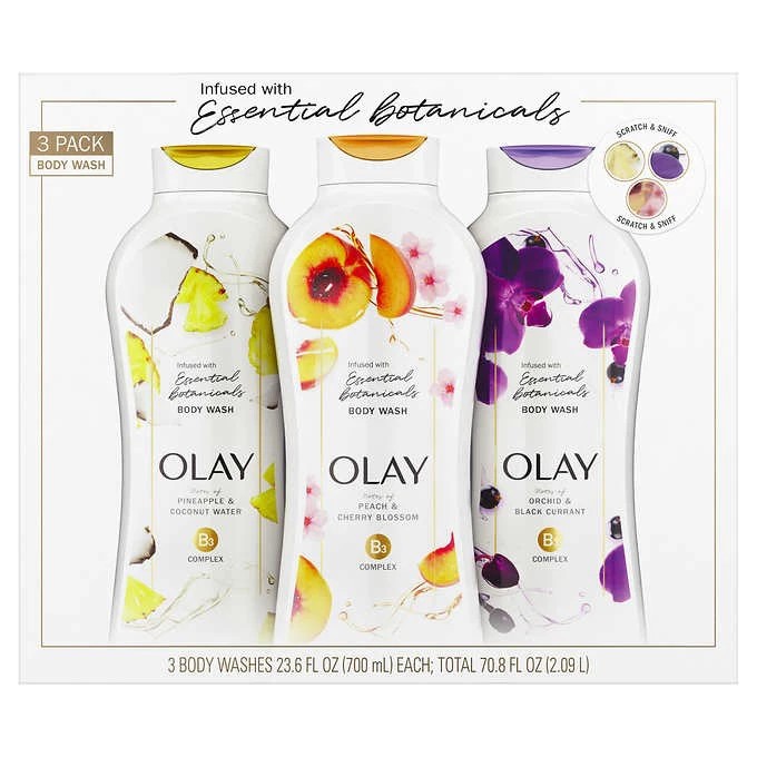 Sữa Tắm Olay Essential Botanicals Body Wash B3 Complex Peach & Cherry Blossom của Mỹ mỗi chai 700ml