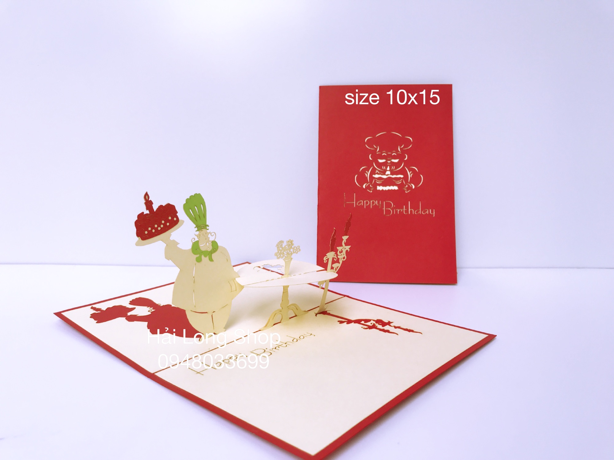 Đầu bếp - chef - sinh nhật - birthday - thiệp 3d