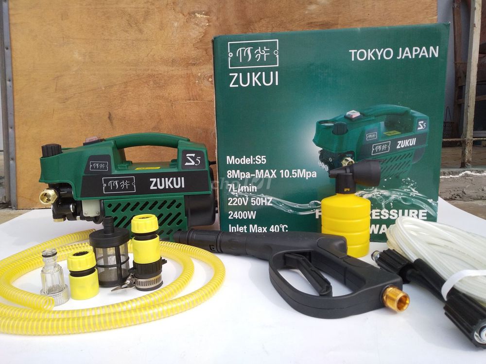 Máy rửa xe Zukui S5 -Zukui RS3 - 2400W - Có chỉnh áp lực-máy rửa máy lạnh
