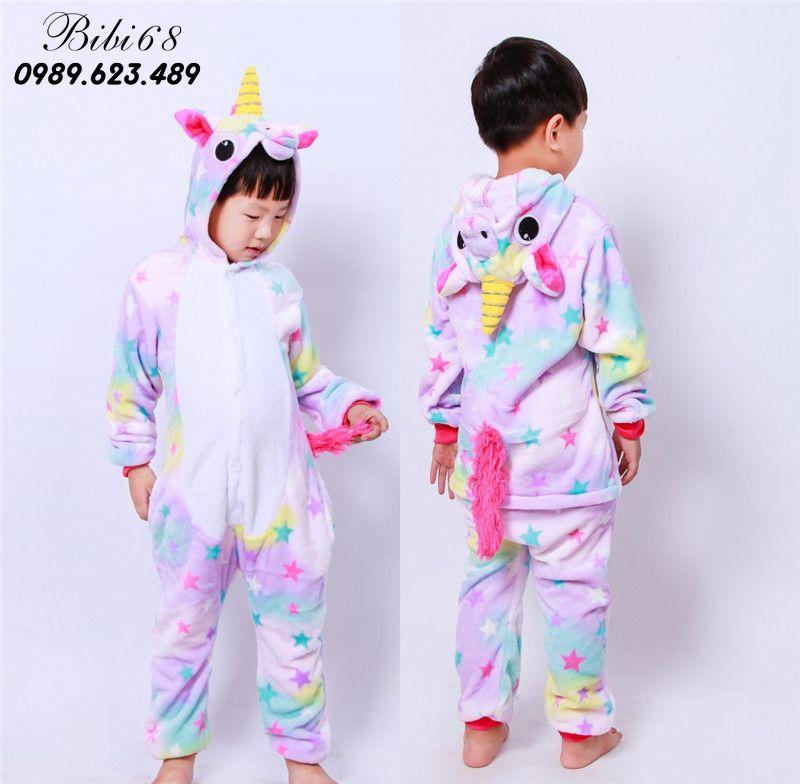 Bộ đồ ngủ hình thú kỳ lân sao bảy sắc liền thân lông mịn Pijama Động Vật Hoạt Hình cho trẻ em người lớn Cosplay nhiều màu chất liệu đẹp đón giáng sinh HOT độc và lạ decoshop68 1947