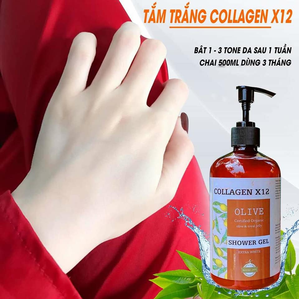 ( Mặt & Body ) Sữa Tắm truyền trắng Collagen X12 - dùng cả Nam & Nữ