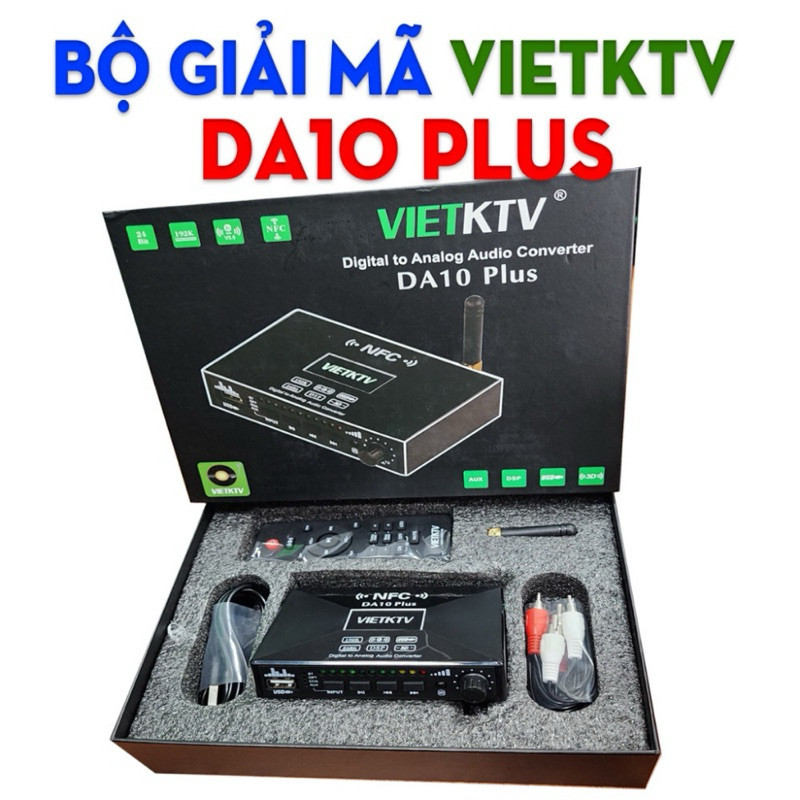 Bộ giải mã âm thanh VietKTV DA10 Plus - Hàng Chính Hãng Có NFC 1 chạm để kết nối