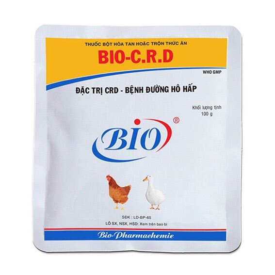 Bio Crd 100g chuyên tri Crd, Ccrd và viêm đường hô hấp trên vật nuôi.