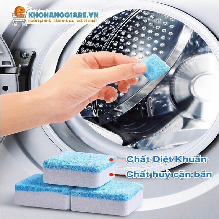 Viên tẩy lồng vệ sinh máy giặt hộp 12 viên, vệ sinh lồng giặt, vệ sinh máy giặt