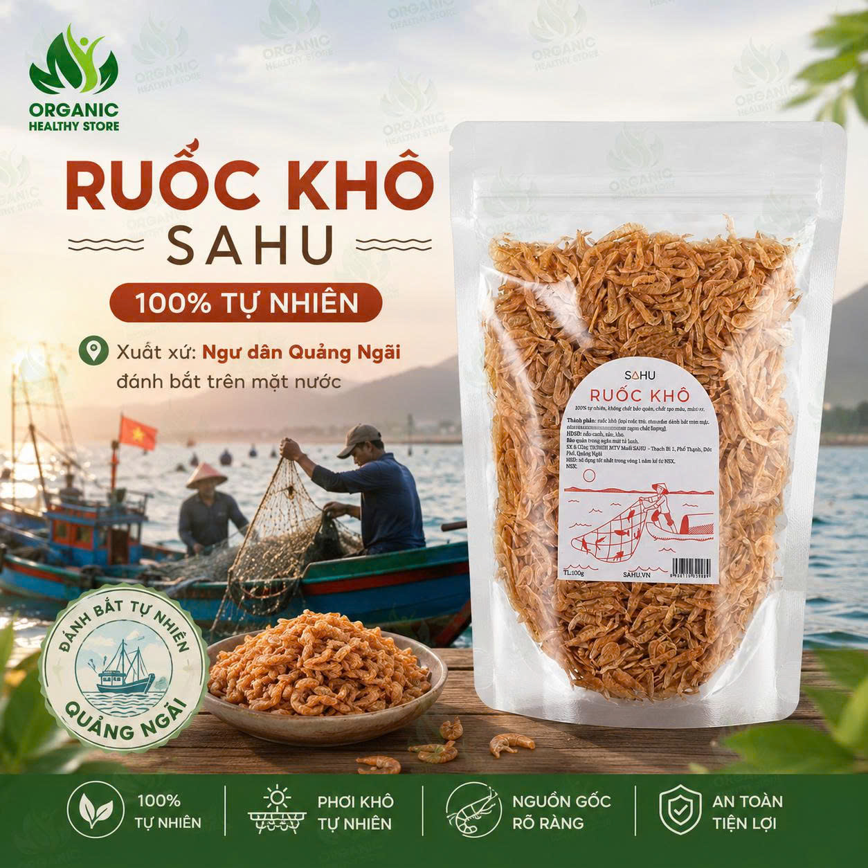 Ruốc khô Sahu 100g dùng nấu canh, xào