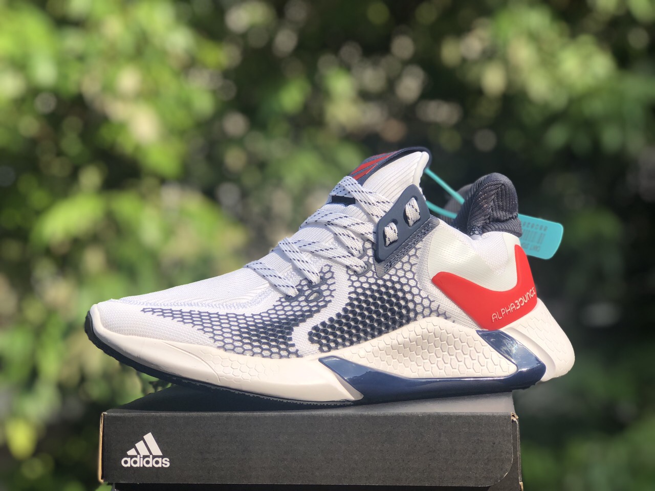 [ẢNH THẬT] Giày Sneaker Thể Thao Alpha BB 2020 trắng xám gót đỏ - Nam Nữ