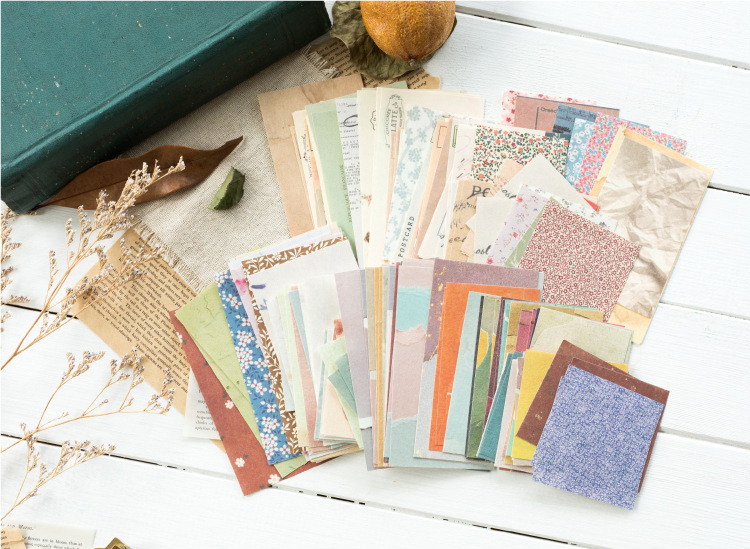 Combo 60 tờ giấy nền trang trí sổ Bullet Journal phong cách vintage