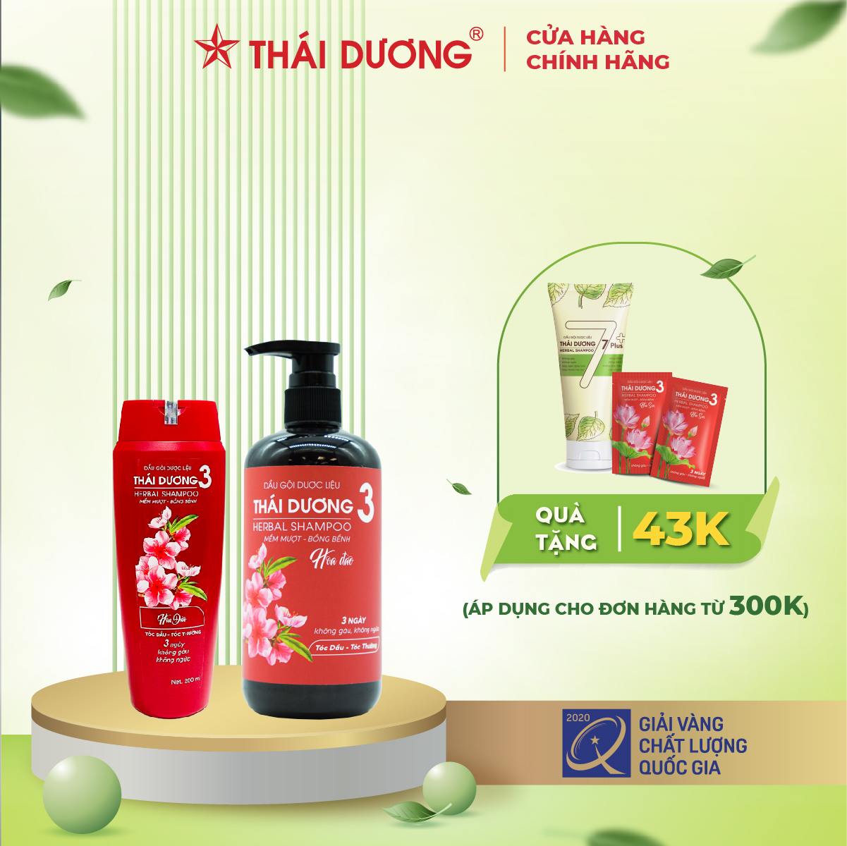 Bộ gội - xả dược liệu thái dương 3 - sao thái dương