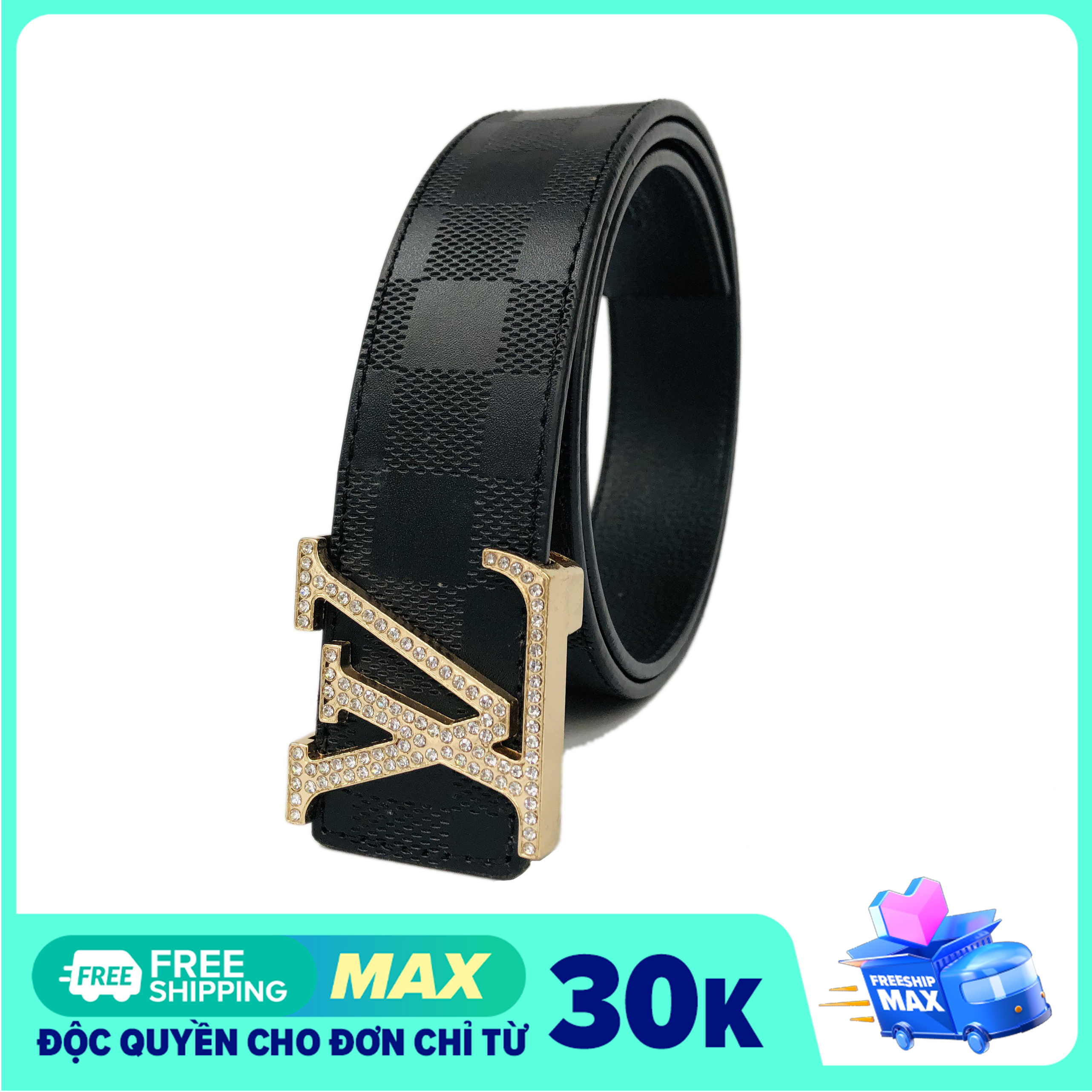 Thắt Lưng Nam hàng hiệu mặt đính đá cao cấp / Dây Lưng Nam công sở