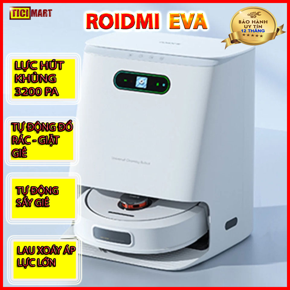 Xiaomi Roidmi Eva giặt giẻ và hút rác tự động thông minh