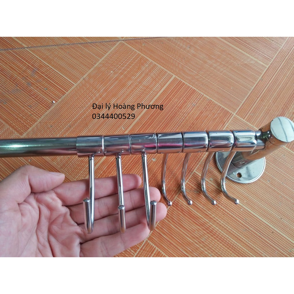 Giá Treo Xoong Nồi Trên Tường Inox 304, Treo Rổ Rá, Treo Đồ Móc Treo Di Động (Hàng Cực Đẹp)