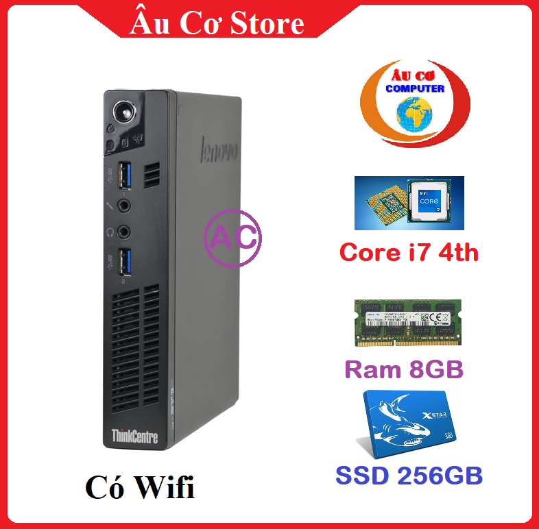 [SIÊU NHỎ] Máy tính để bàn nhỏ gọn ThinkCentre LENOVO ( Core i7 - 4th / Ram 8Gb / SSd 256GB ) - máy chạy Siêu nhanh - Nhỏ Gọn - Hàng chính hãng