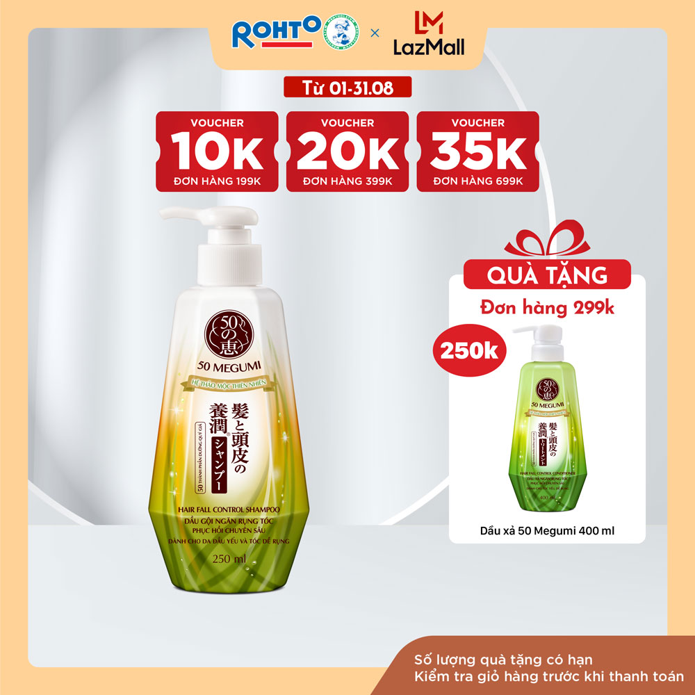 Dầu gội ngăn rụng tóc 50 Megumi Hair Fall Control Shampoo